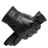 BISON DENIM Men Genuine Sheepskin Leather Gloves Autumn Winter Warm Touch Screen Full Finger Black Gloves High Quality S019